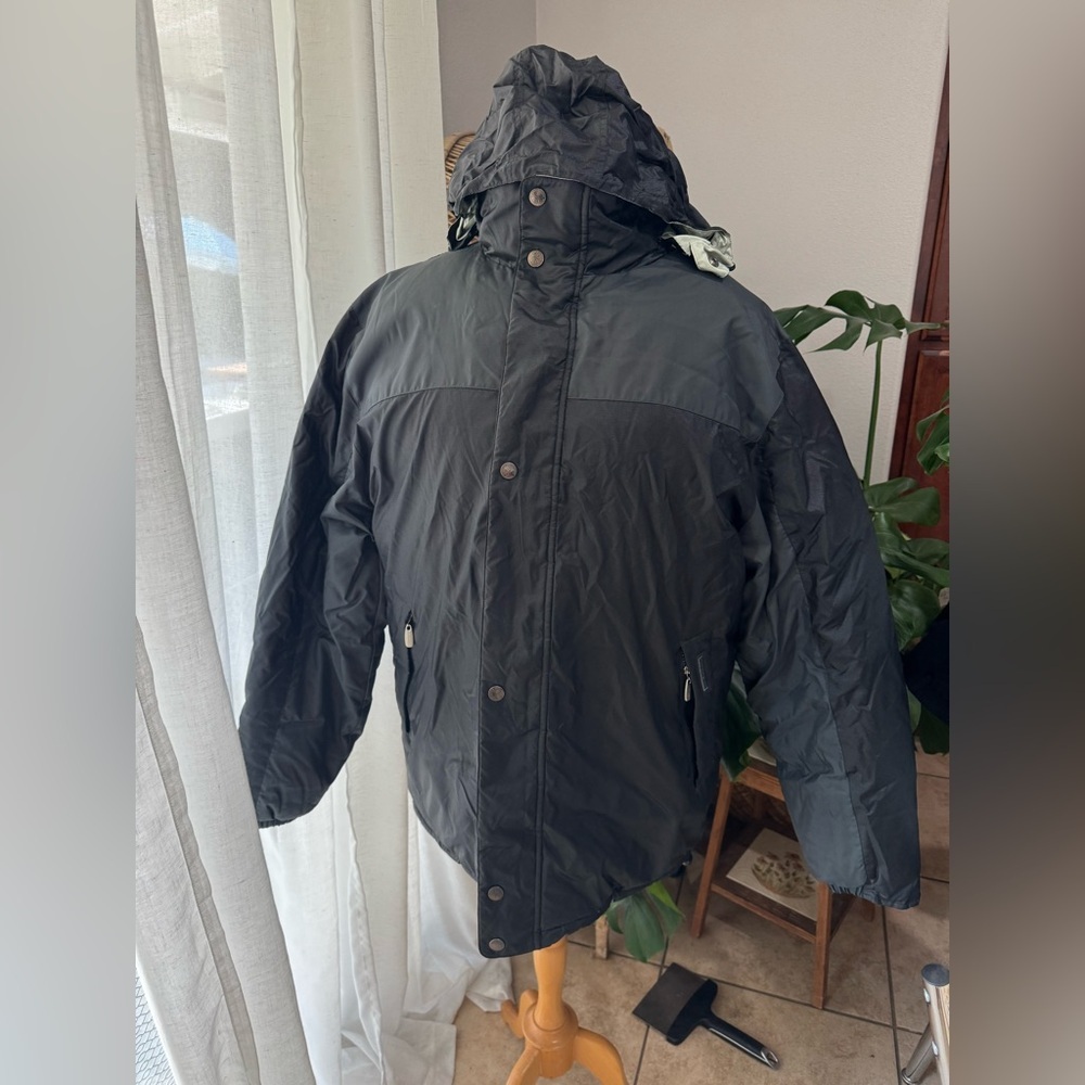 Vintage Whispering‎ Smith London reversible puffer Black Hooded Men's Jacket